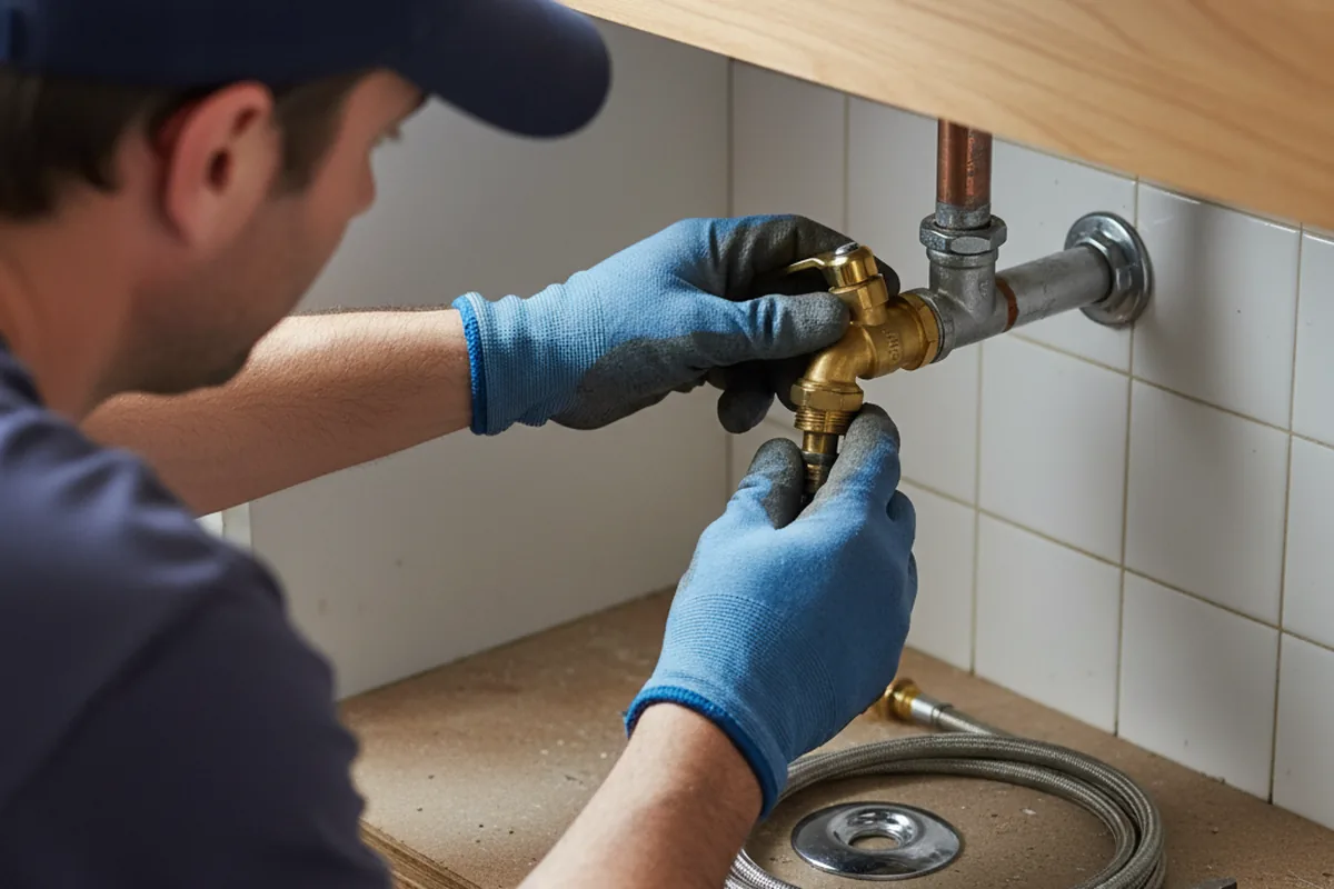 Shutoff valve and fitting work during Emergency Plumbing in Nassawadox